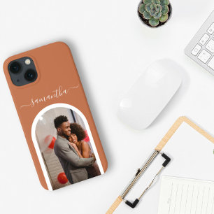 写真書道モノグラム名アーチ形 iPhone 13ケース