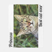 写真最高のが可愛いパーソナライズされた猫 フリースブランケット (正面)