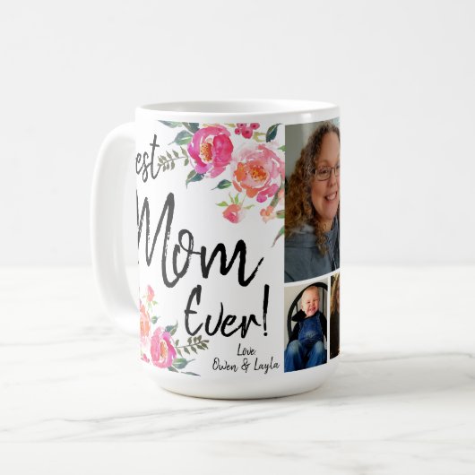 写真最高のとデートを持つ母 コーヒーマグカップ (正面左)