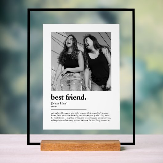 写真最高の付き友友おもしろい辞書の定義 アクリルサイン (ニュートラル)