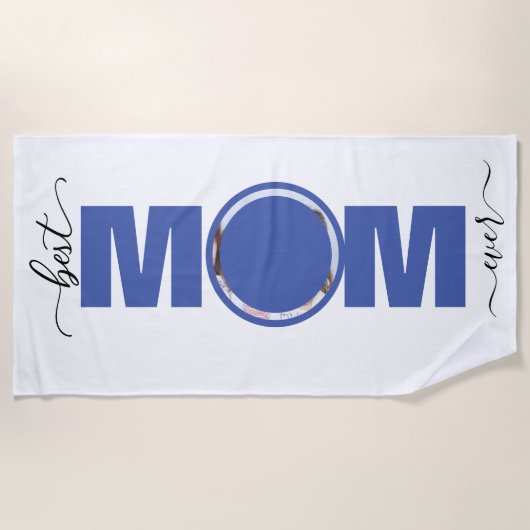 写真最高の付きMOM Ever ビーチタオル (正面)
