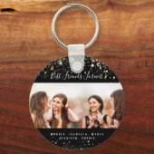 写真最高の友達forever黒金ゴールドグリッター名 キーホルダー (正面)