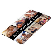 写真最高の夫エバーおもしろいパーソナライズされたブラック マグネット (左側)