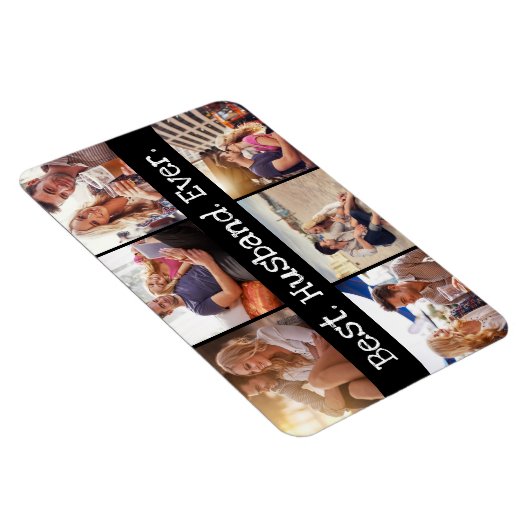 写真最高の夫エバーおもしろいパーソナライズされたブラック マグネット (右側)