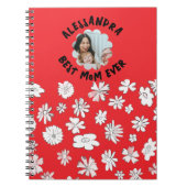 写真最高の母は常にモノグラムフローラ赤い白 ノートブック (正面)