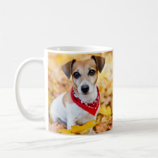写真最高の犬のママ名 コーヒーマグカップ (左)