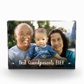 写真最高の祖父母のハートモダン フォトブロック (正面)