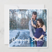 写真来妊娠の青ベビー発表 案内状 (正面)