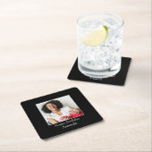 写真枠、写真カスタム-パーソナライズされた スクエアペーパーコースター (インサイチュ)