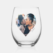 写真母の日の贈り物の名前オン記念スタイリッシュ酒 ステムなしワイングラス (正面)