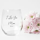 写真母の日の贈り物の名前オン記念スタイリッシュ酒 ステムなしワイングラス