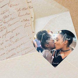 写真母の日の贈り物の名前オン記念スタイリッシュ酒 ハートシール