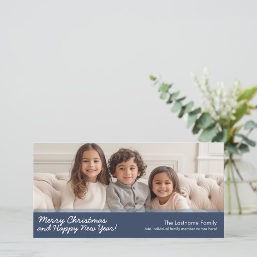 写真水平またはパノラマメリークリスマス シーズンカード (スタンド正面)