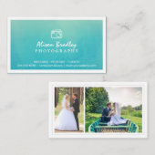 写真水彩アクアグリーンフォトショーケース 名刺 (正面/裏面)