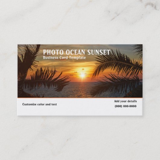 写真海サンセット名刺 名刺 (正面)