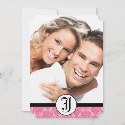 写真淡い色のの結婚式の招待状を持つピンクのシャンデリア 招待状 (裏面)