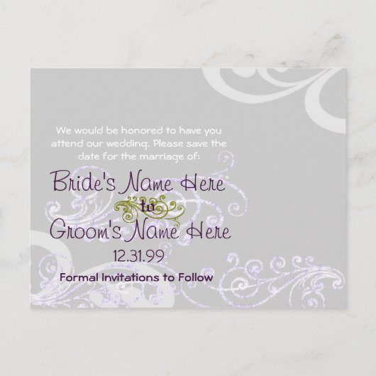 写真渦巻形の日付の保存 案内ポストカード (裏面)