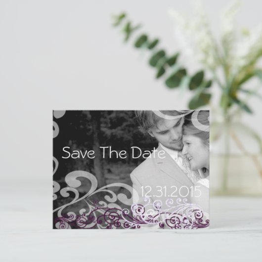 写真渦巻形の日付を保存するナス&ベリー 案内ポストカード (スタンド正面)