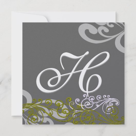 写真渦巻形の結婚式招待状 招待状 (裏面)