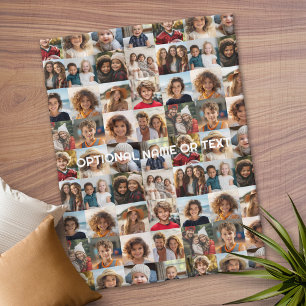 写真熱狂するコラージュ – 最大16枚 フリースブランケット