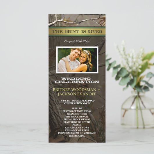 写真狩りはオーバー迷彩柄結婚式 プログラム (スタンド正面)