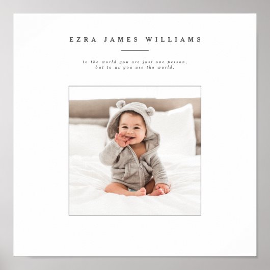 写真独身のパーソナライズされたプリント ポスター (正面)