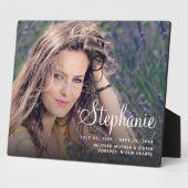 写真独身のメモリアル天板(イーゼル付) フォトプラーク (側面)