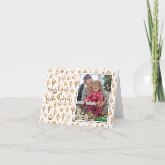 写真独身の休日オーナメントクリスマスカード サンキューカード