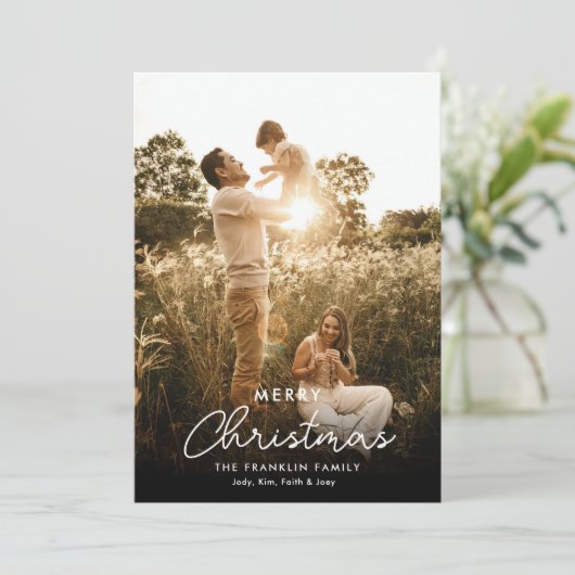 写真独身の写真クリスマスカーモダンド シーズンカード (スタンド正面)
