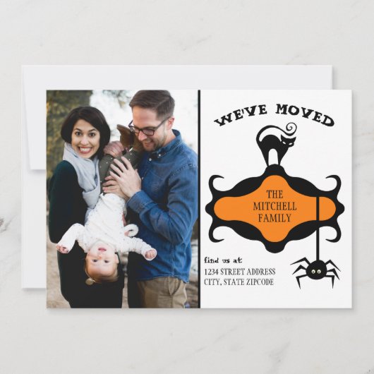 写真独身の新しい住所ハロウィーン引っ越しました 案内状 (正面)