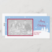 写真独身の雪のように青いクリスマスの休日の挨拶 シーズンカード (正面/裏面)