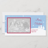 写真独身の雪のように青いクリスマスの休日の挨拶 シーズンカード (正面)