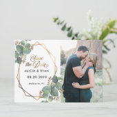 写真独身のeucalyptus geo frame save date セーブザデート (スタンド正面)
