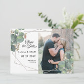 写真独身のeucalyptus geo frame save date セーブザデート (スタンド正面)