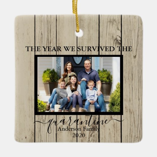 写真生き延び我々は検疫フェイク木材 セラミックオーナメント (正面)