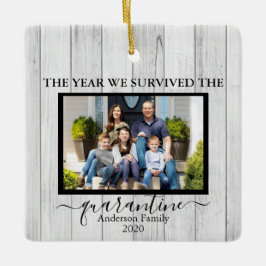 写真生き延び我々は検疫フェイク木材 セラミックオーナメント