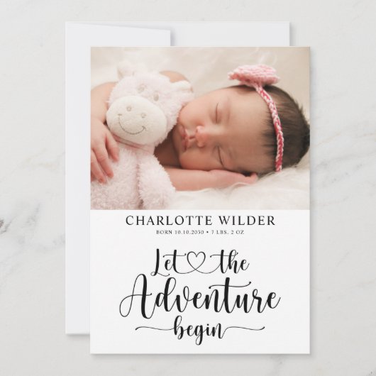 写真生まれたばかりのの誕生のお知らせ 案内状 (正面)