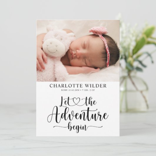 写真生まれたばかりのの誕生のお知らせ 案内状 (スタンド正面)