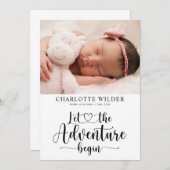 写真生まれたばかりのの誕生のお知らせ 案内状 (正面/裏面)