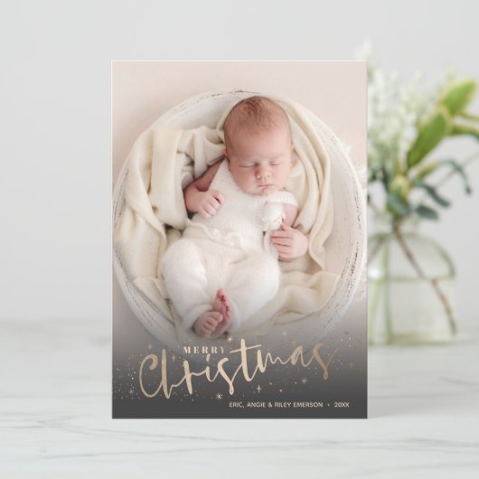 写真生まれたばかりのコラージュのクリスマス誕生発表 (スタンド正面)