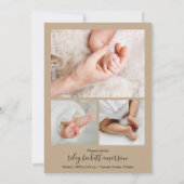 写真生まれたばかりのコラージュのクリスマス誕生発表 (裏面)