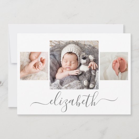 写真生まれたばかりのコラージュの誕生のお知らせ (正面)