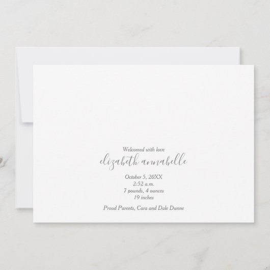 写真生まれたばかりのコラージュの誕生のお知らせ (裏面)