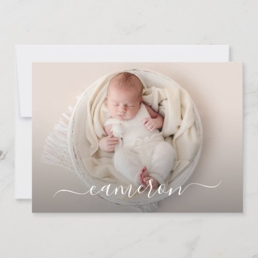 写真生まれたばかりのコラージュの誕生のお知らせ 案内状 (正面)