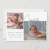 写真生まれたばかりのコラージュエレガント書道誕生 案内状 (正面)