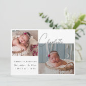 写真生まれたばかりのコラージュエレガント書道誕生 案内状 (スタンド正面)