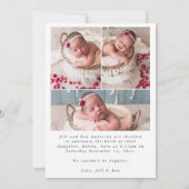 写真生まれたばかりのコラージュエレガント書道誕生 案内状 (裏面)