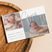 写真生まれたばかりのコラージュエレガント書道誕生 案内状