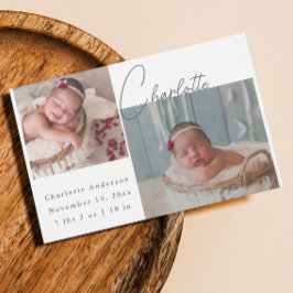 写真生まれたばかりのコラージュエレガント書道誕生 案内状