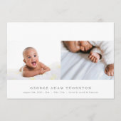 写真生まれたばかりのコラージュベビー誕生発表 案内状 (正面)